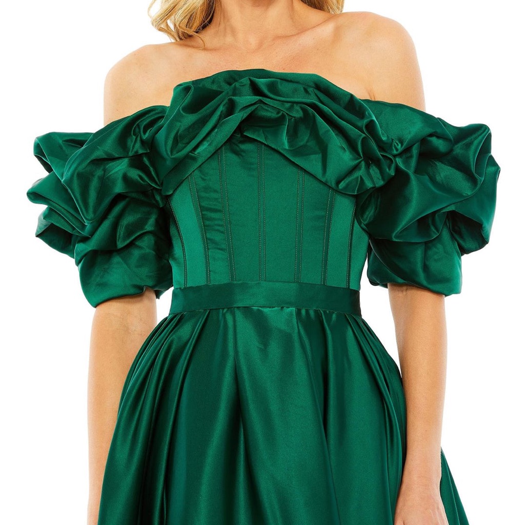 Mac Duggal Off The Shoulder Tea Length Gown